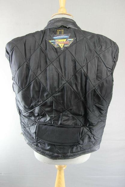 AKITO T-FORCE CLASSIC BLACK LEATHER BIKER JACKET SIZE 14
