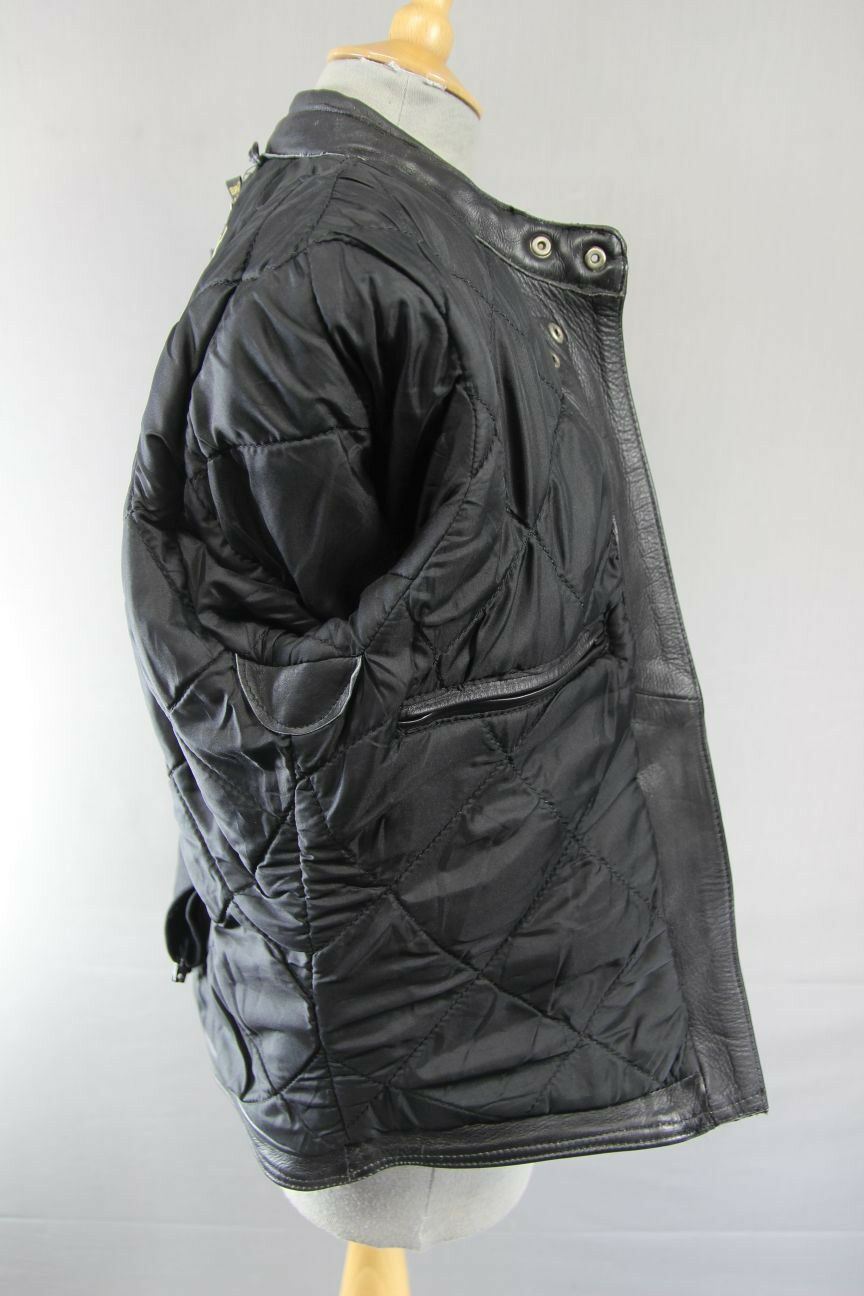 AKITO T-FORCE CLASSIC BLACK LEATHER BIKER JACKET SIZE 14
