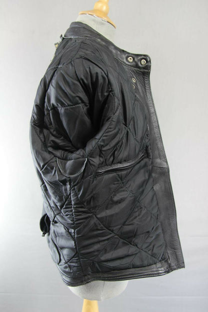 AKITO T-FORCE CLASSIC BLACK LEATHER BIKER JACKET SIZE 14