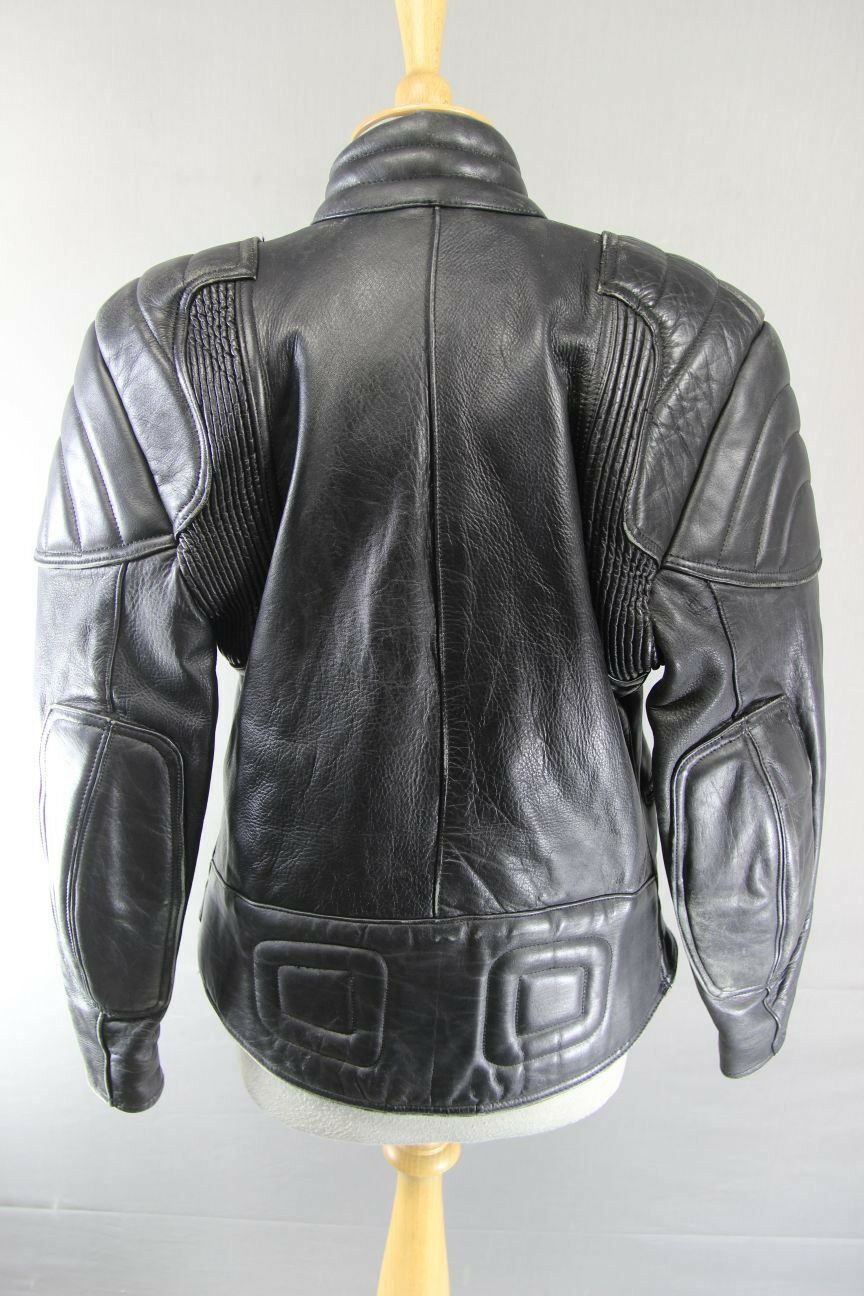 SUPERB QUALITY BLACK LEATHER SPORTEX A5 BIKER JACKET: SIZE 16