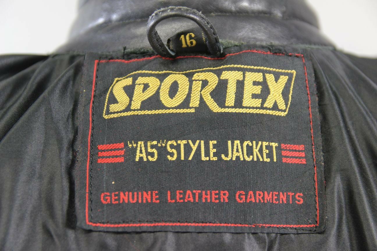 SUPERB QUALITY BLACK LEATHER SPORTEX A5 BIKER JACKET: SIZE 16