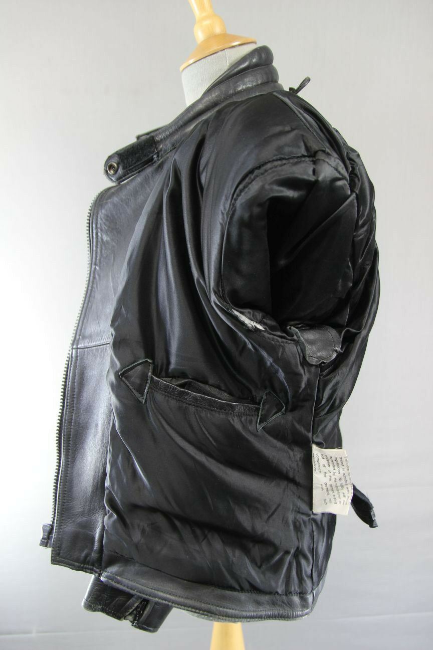 SUPERB QUALITY BLACK LEATHER SPORTEX A5 BIKER JACKET: SIZE 16
