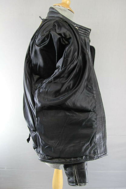 SUPERB QUALITY BLACK LEATHER SPORTEX A5 BIKER JACKET: SIZE 16