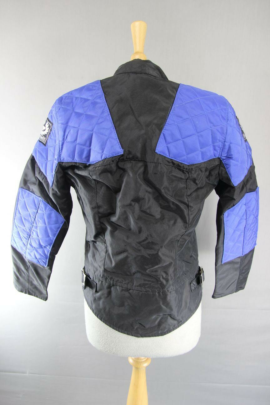 BELSTAFF OUTLAW BRITISH MADE RETRO BLACK & BLUE TEXTILE BIKER JACKET 33 INCH/XS