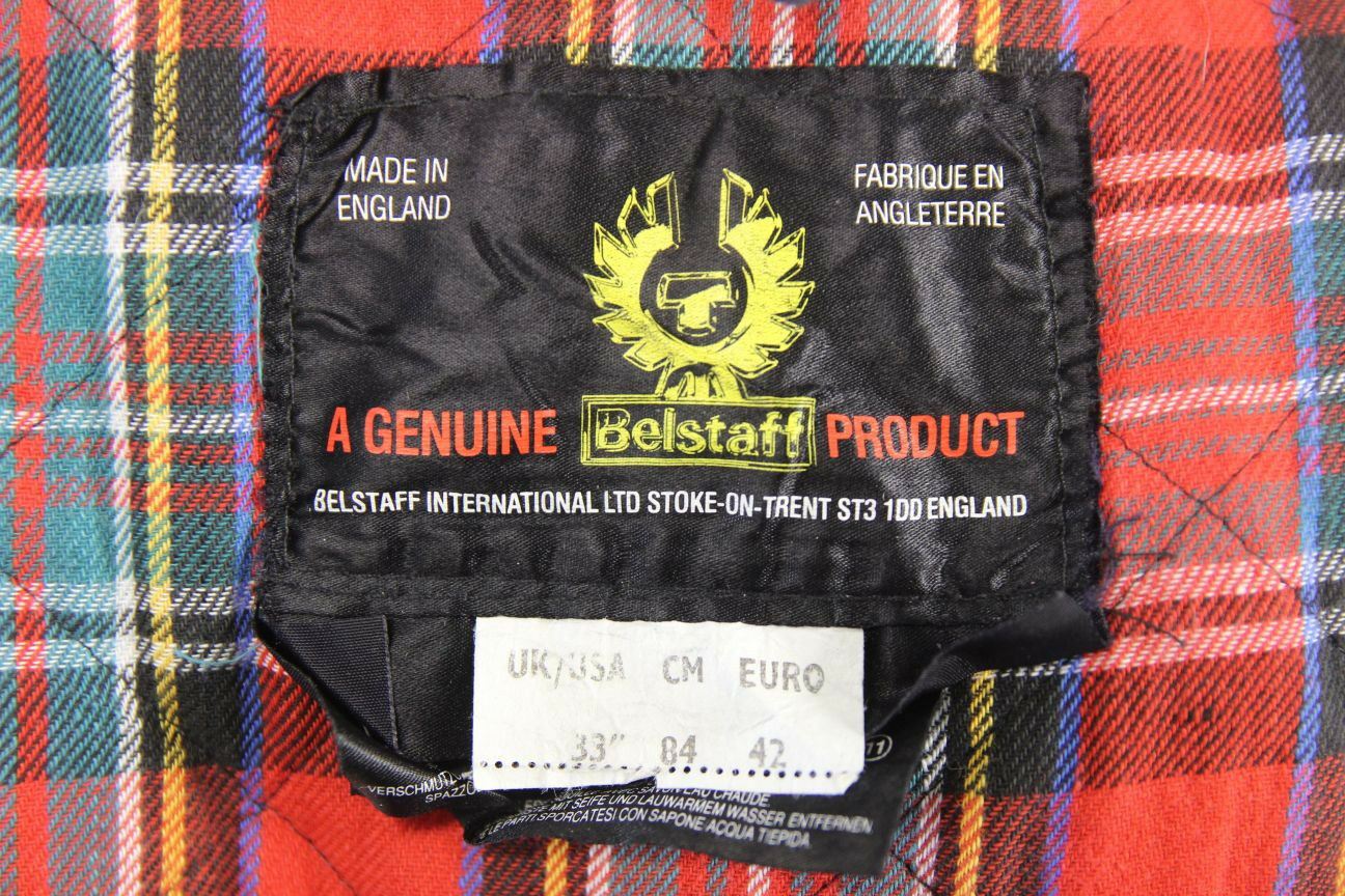 BELSTAFF OUTLAW BRITISH MADE RETRO BLACK & BLUE TEXTILE BIKER JACKET 33 INCH/XS