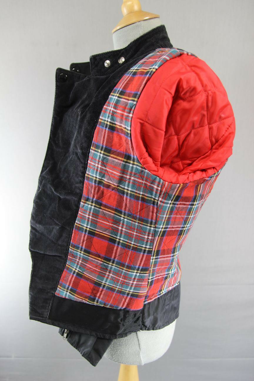 BELSTAFF OUTLAW BRITISH MADE RETRO BLACK & BLUE TEXTILE BIKER JACKET 33 INCH/XS