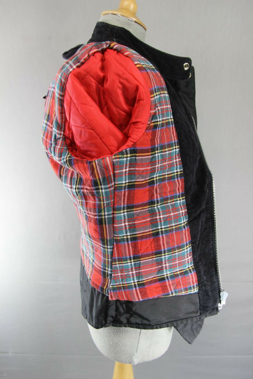 BELSTAFF OUTLAW BRITISH MADE RETRO BLACK & BLUE TEXTILE BIKER JACKET 33 INCH/XS
