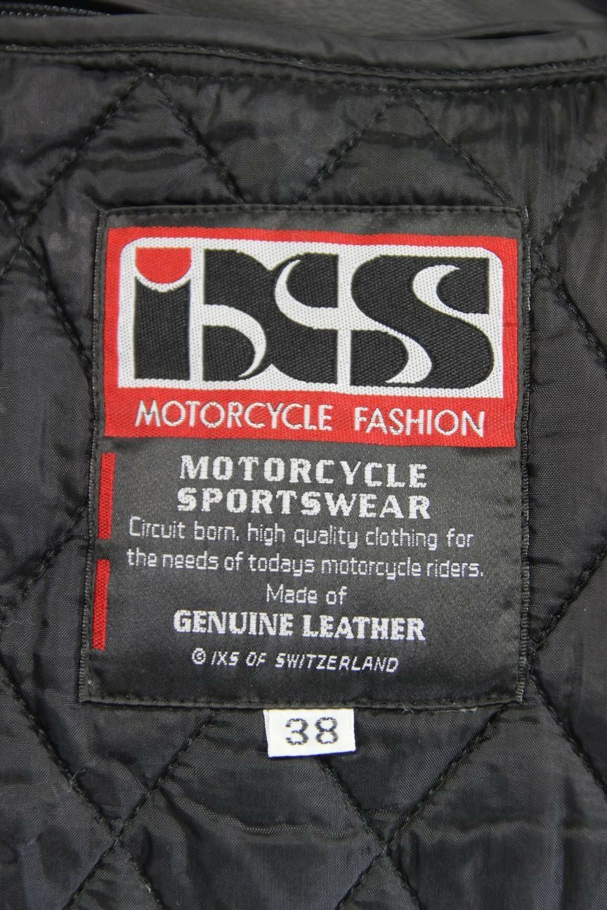 IXS BLACK, BLUE & SILVER LEATHER BIKER JACKET + CE ARMOUR & THERMAL LINING 38 IN
