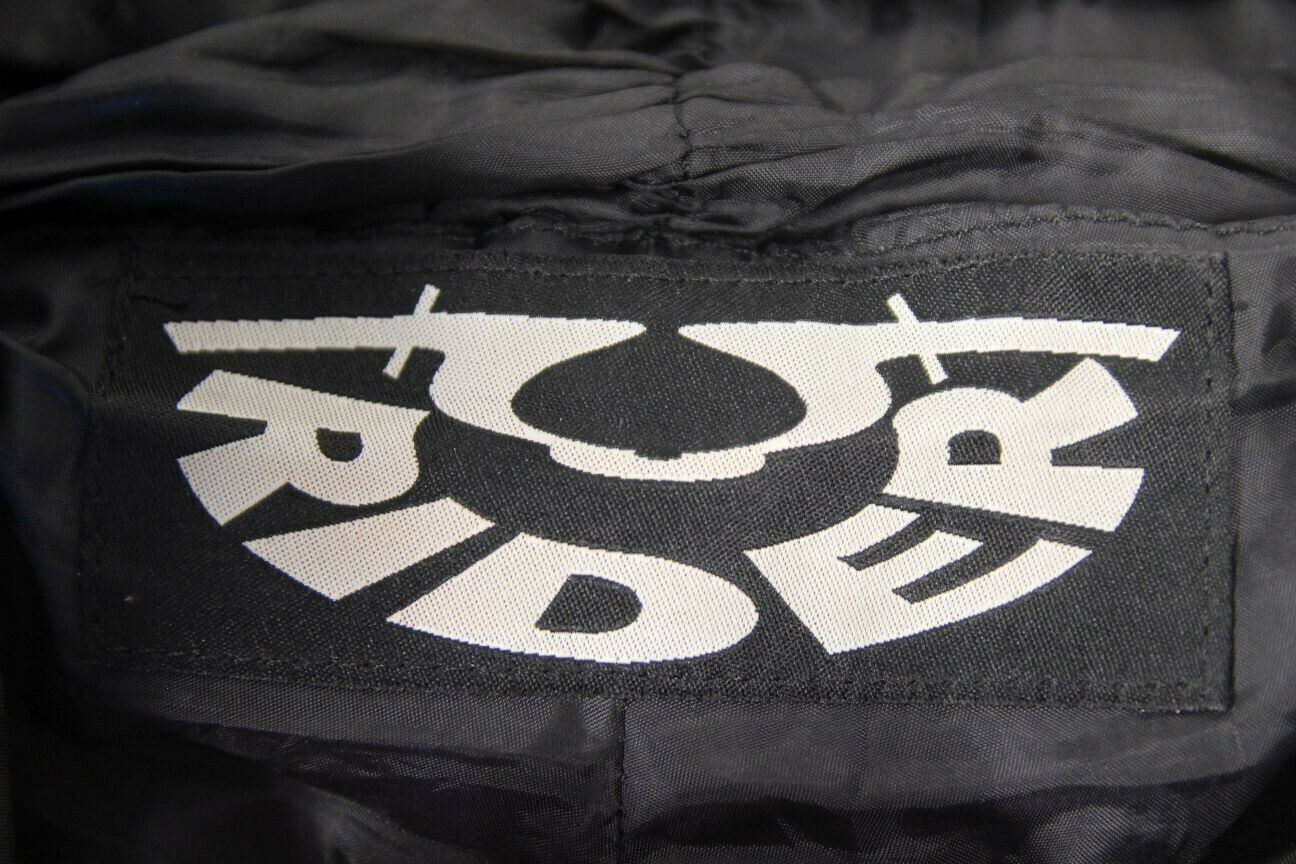 RIDER BLACK LEATHER BIKER TROUSERS SIZE 10: WAIST 28 INCHES/INSIDE LEG 28 INCHES
