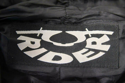 RIDER BLACK LEATHER BIKER TROUSERS SIZE 10: WAIST 28 INCHES/INSIDE LEG 28 INCHES