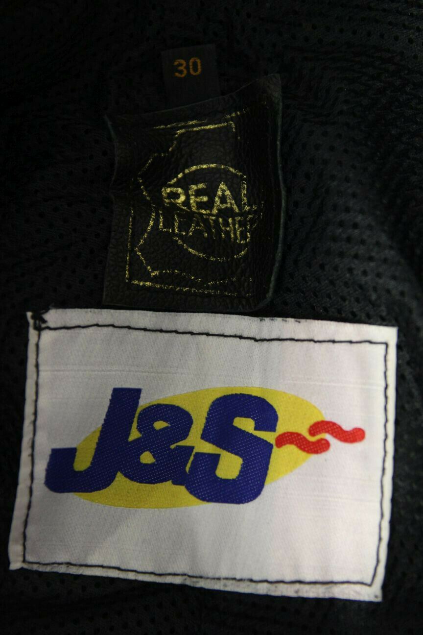CLASSIC J&S BLACK LEATHER BIKER TROUSERS: WAIST 30 INCH/INSIDE LEG 29 INCH