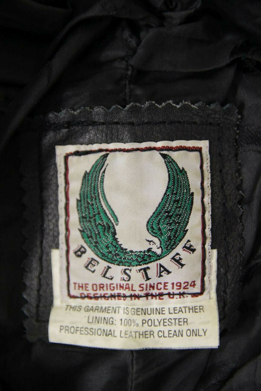 BELSTAFF BLACK LEATHER BIKER TROUSERS SIZE 12: WAIST 26 INCH/INSIDE LEG 29 INCH