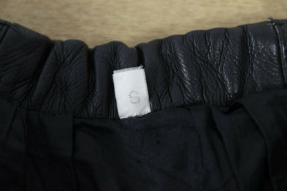 CLASSIC BLACK LEATHER BIKER TROUSERS: SMALL/WAIST 28 INCHES/INSIDE LEG 30 INCHES