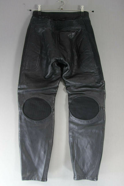 OSX CLASSIC BLACK LEATHER BIKER TROUSERS: WAIST 28 INCHES/INSIDE LEG 27 INCHES