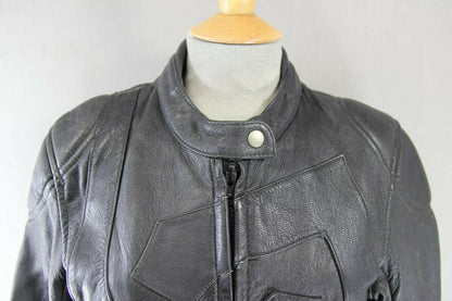 CLASSIC BLACK LEATHER BIKER JACKET 36 INCH