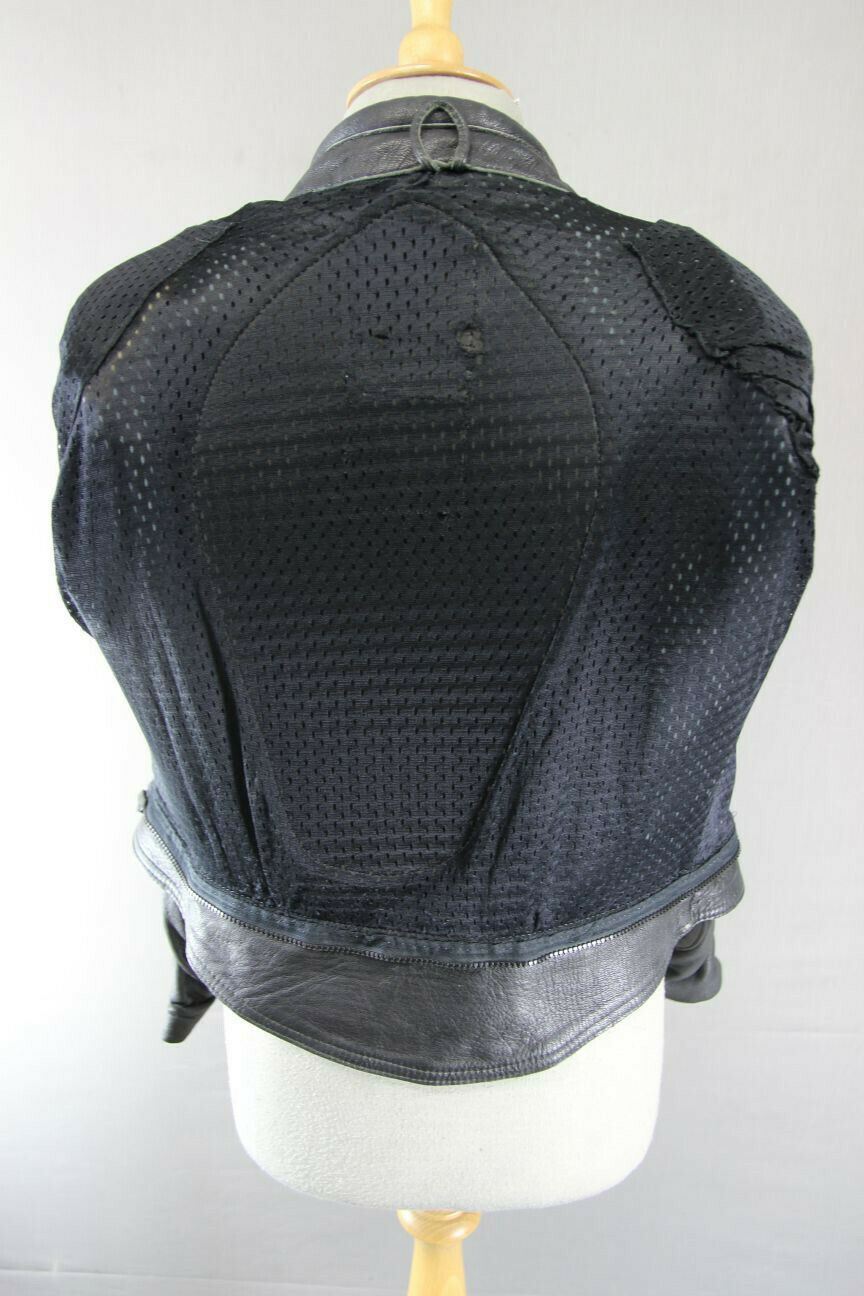 CLASSIC BLACK LEATHER BIKER JACKET 36 INCH