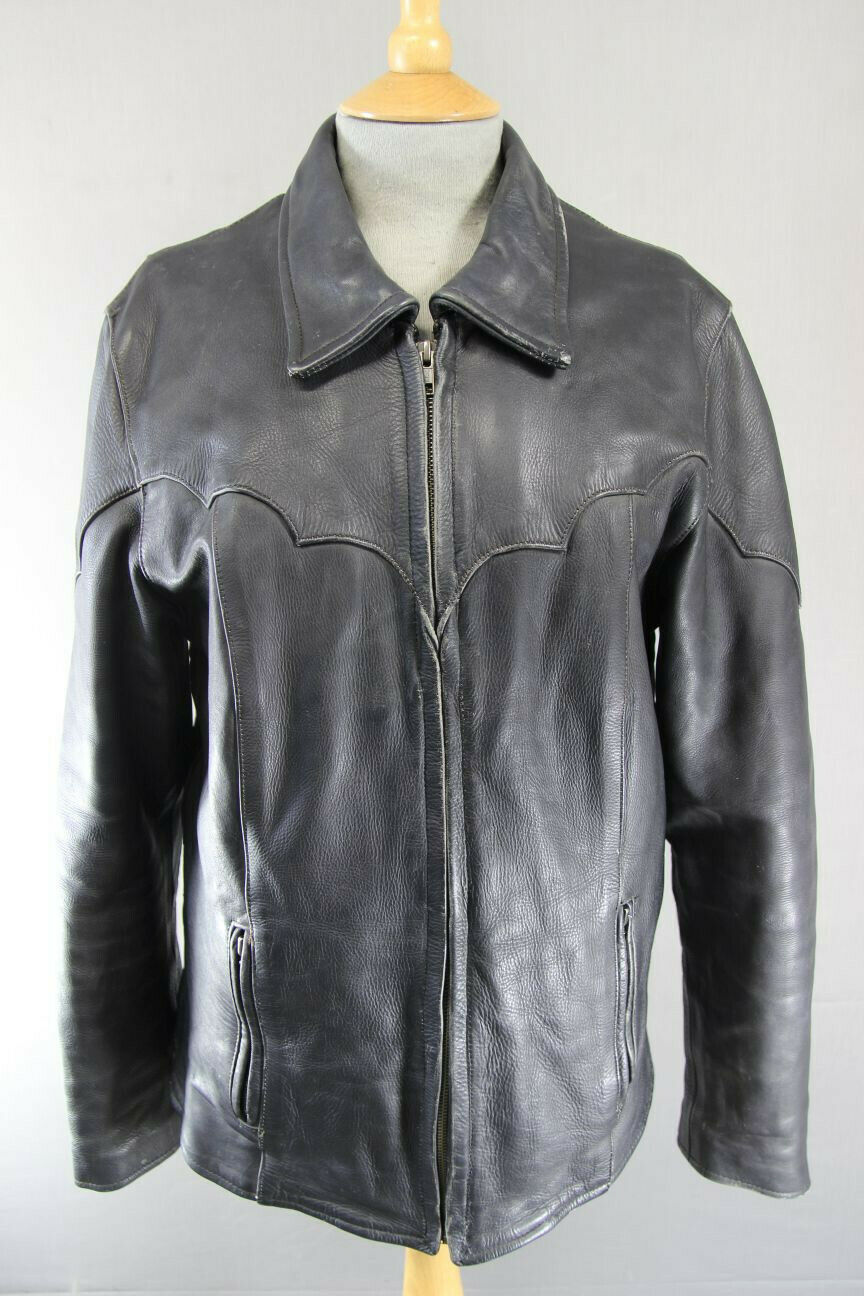 MILWAUKEE BLACK LEATHER BIKER JACKET WITH THINSULATE THERMAL LINING 36 INCH