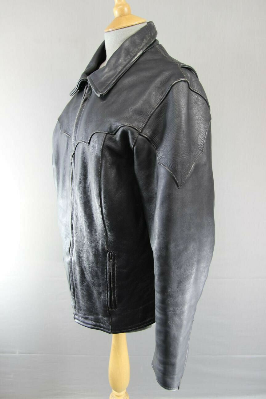 MILWAUKEE BLACK LEATHER BIKER JACKET WITH THINSULATE THERMAL LINING 36 INCH