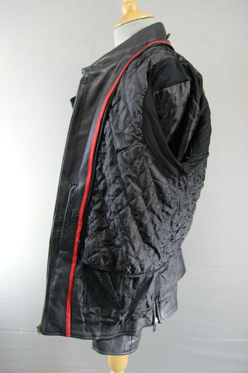 MILWAUKEE BLACK LEATHER BIKER JACKET WITH THINSULATE THERMAL LINING 36 INCH