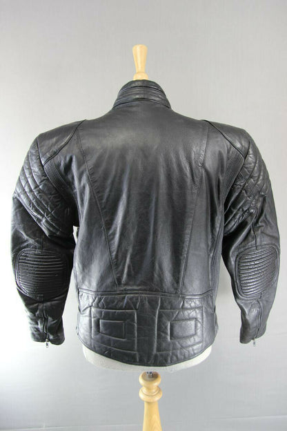 CITY OF LEATHER NEW TRADITIONAL CLASSIC BLACK LEATHER BIKER JACKET 42 INCH