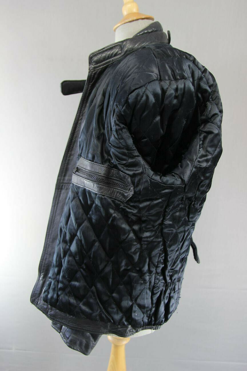 CITY OF LEATHER NEW TRADITIONAL CLASSIC BLACK LEATHER BIKER JACKET 42 INCH