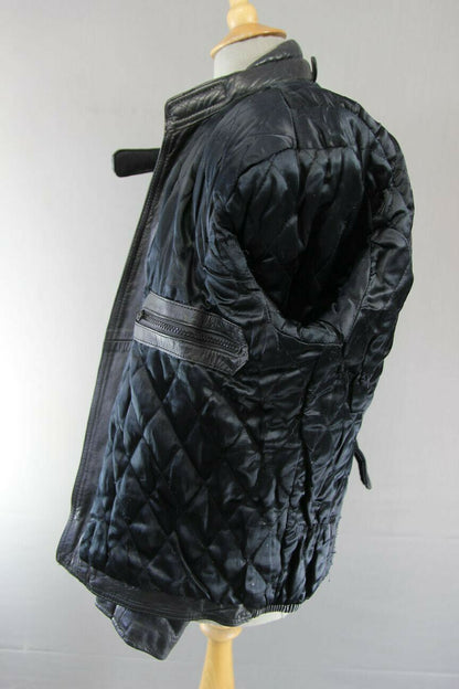 CITY OF LEATHER NEW TRADITIONAL CLASSIC BLACK LEATHER BIKER JACKET 42 INCH