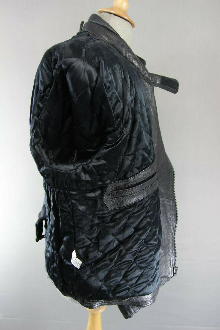 CITY OF LEATHER NEW TRADITIONAL CLASSIC BLACK LEATHER BIKER JACKET 42 INCH