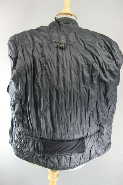 CLASSIC LEATHER GOLD BLACK COWHIDE BIKER JACKET 40 INCH