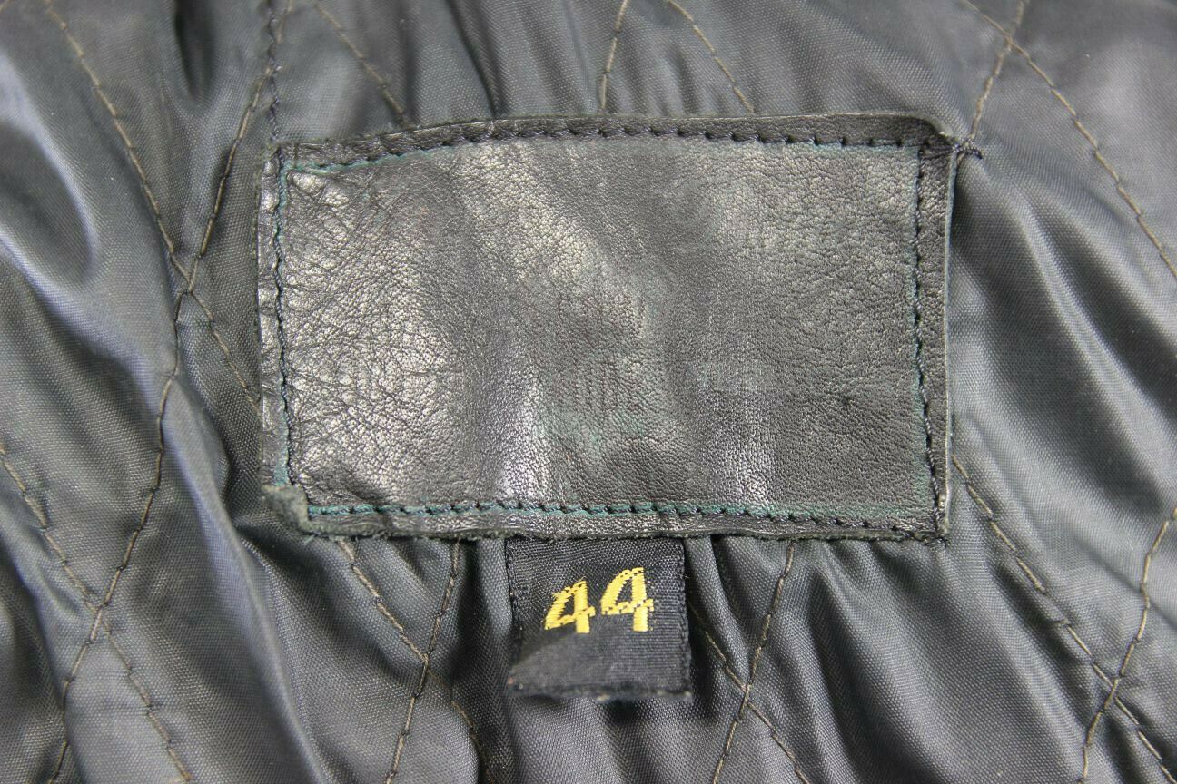 CLASSIC LEATHER GOLD BLACK COWHIDE BIKER JACKET 40 INCH