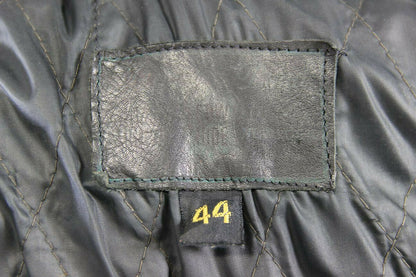 CLASSIC LEATHER GOLD BLACK COWHIDE BIKER JACKET 40 INCH