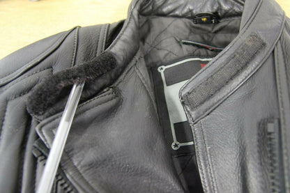JUST BIKERS CLASSIC DENVER BLACK LEATHER BIKER JACKET: SIZE 12