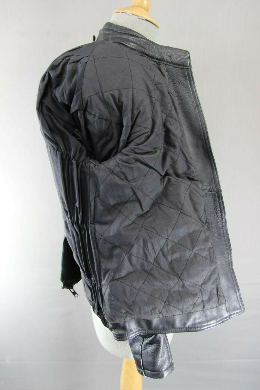 JUST BIKERS CLASSIC DENVER BLACK LEATHER BIKER JACKET: SIZE 12