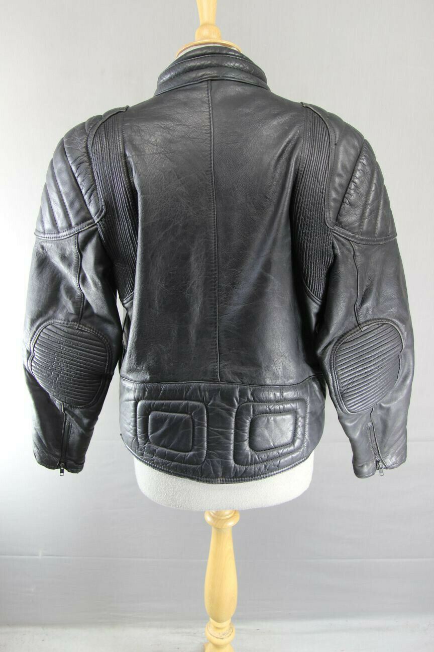 CLASSIC SPORTEX BLACK LEATHER BIKER JACKET 38 INCH