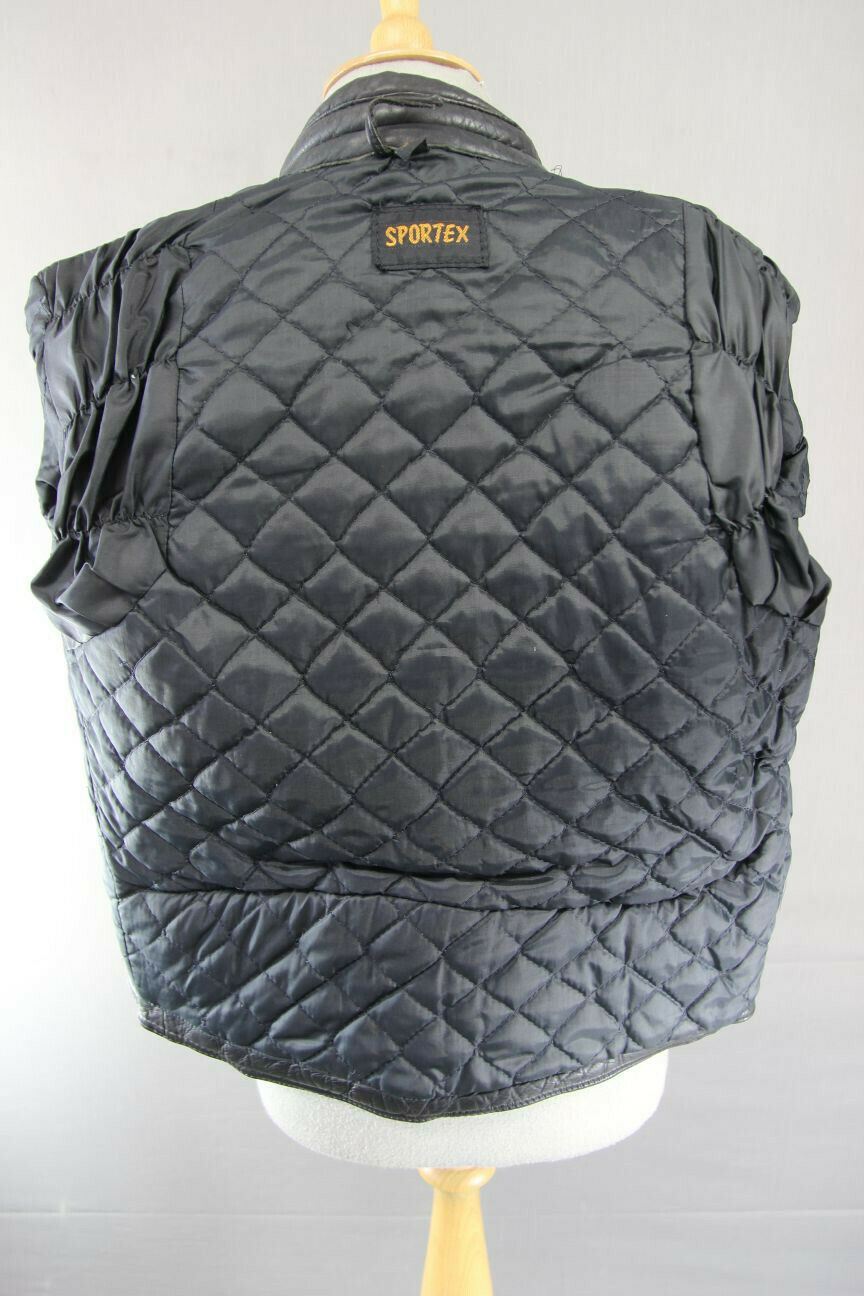CLASSIC SPORTEX BLACK LEATHER BIKER JACKET 38 INCH