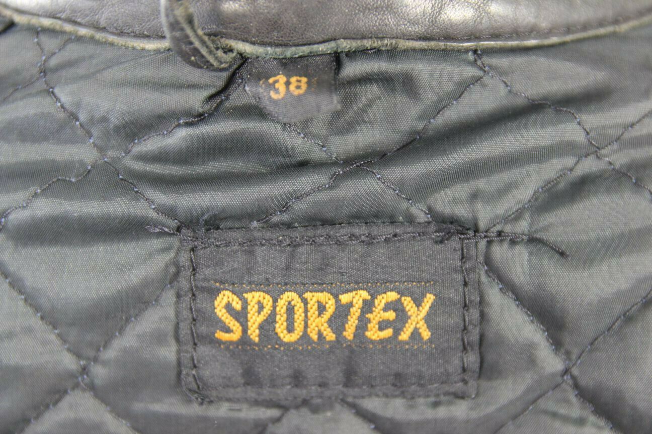 CLASSIC SPORTEX BLACK LEATHER BIKER JACKET 38 INCH