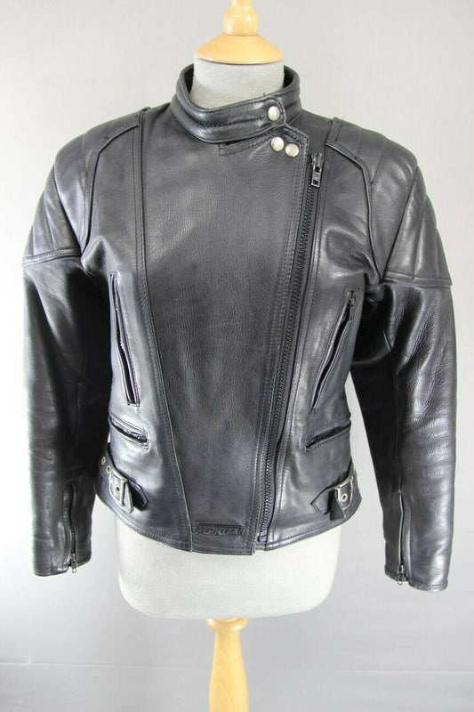 SUPERB QUALITY BLACK LEATHER SPORTEX A5 BIKER JACKET 36 INCH