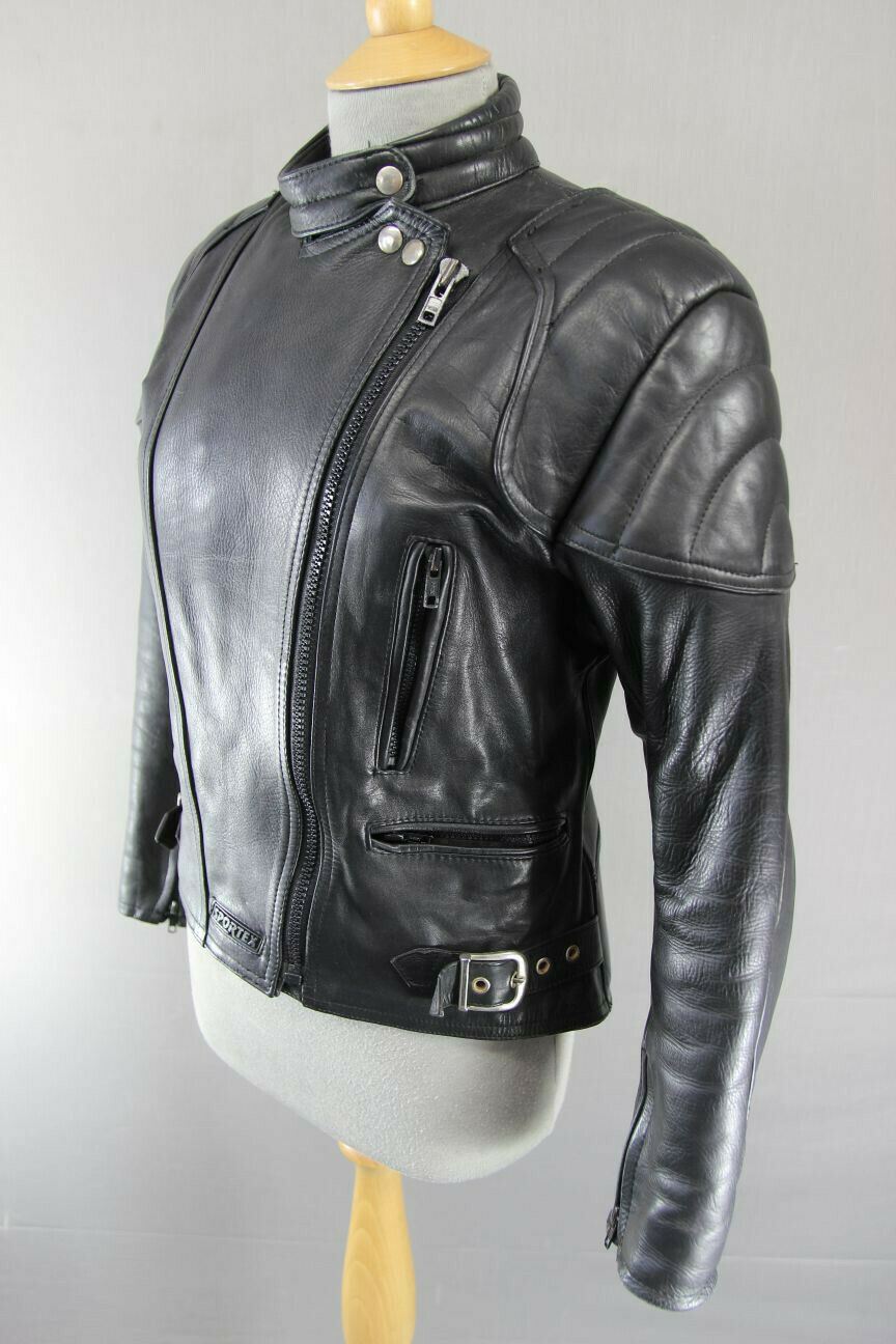SUPERB QUALITY BLACK LEATHER SPORTEX A5 BIKER JACKET 36 INCH