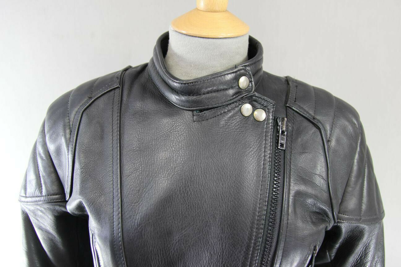 SUPERB QUALITY BLACK LEATHER SPORTEX A5 BIKER JACKET 36 INCH