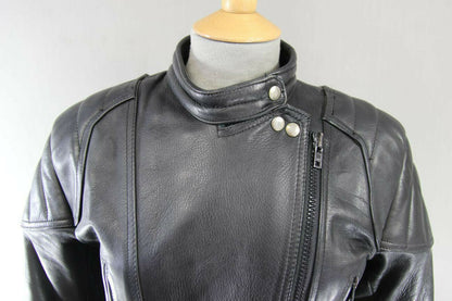 SUPERB QUALITY BLACK LEATHER SPORTEX A5 BIKER JACKET 36 INCH