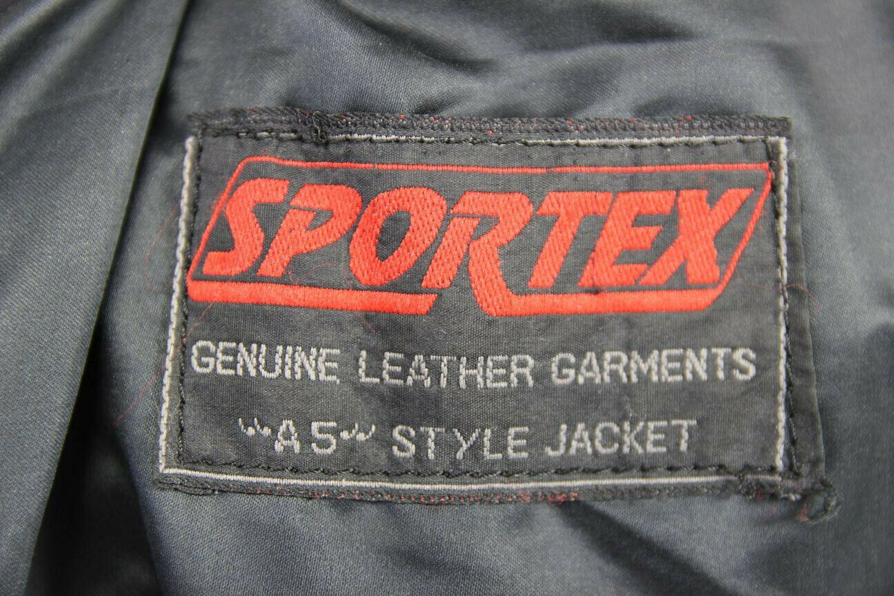 SUPERB QUALITY BLACK LEATHER SPORTEX A5 BIKER JACKET 36 INCH