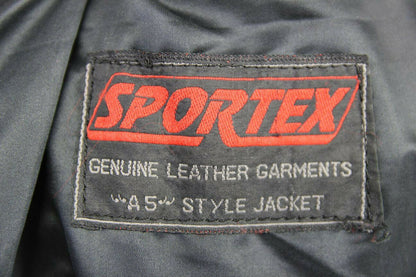 SUPERB QUALITY BLACK LEATHER SPORTEX A5 BIKER JACKET 36 INCH