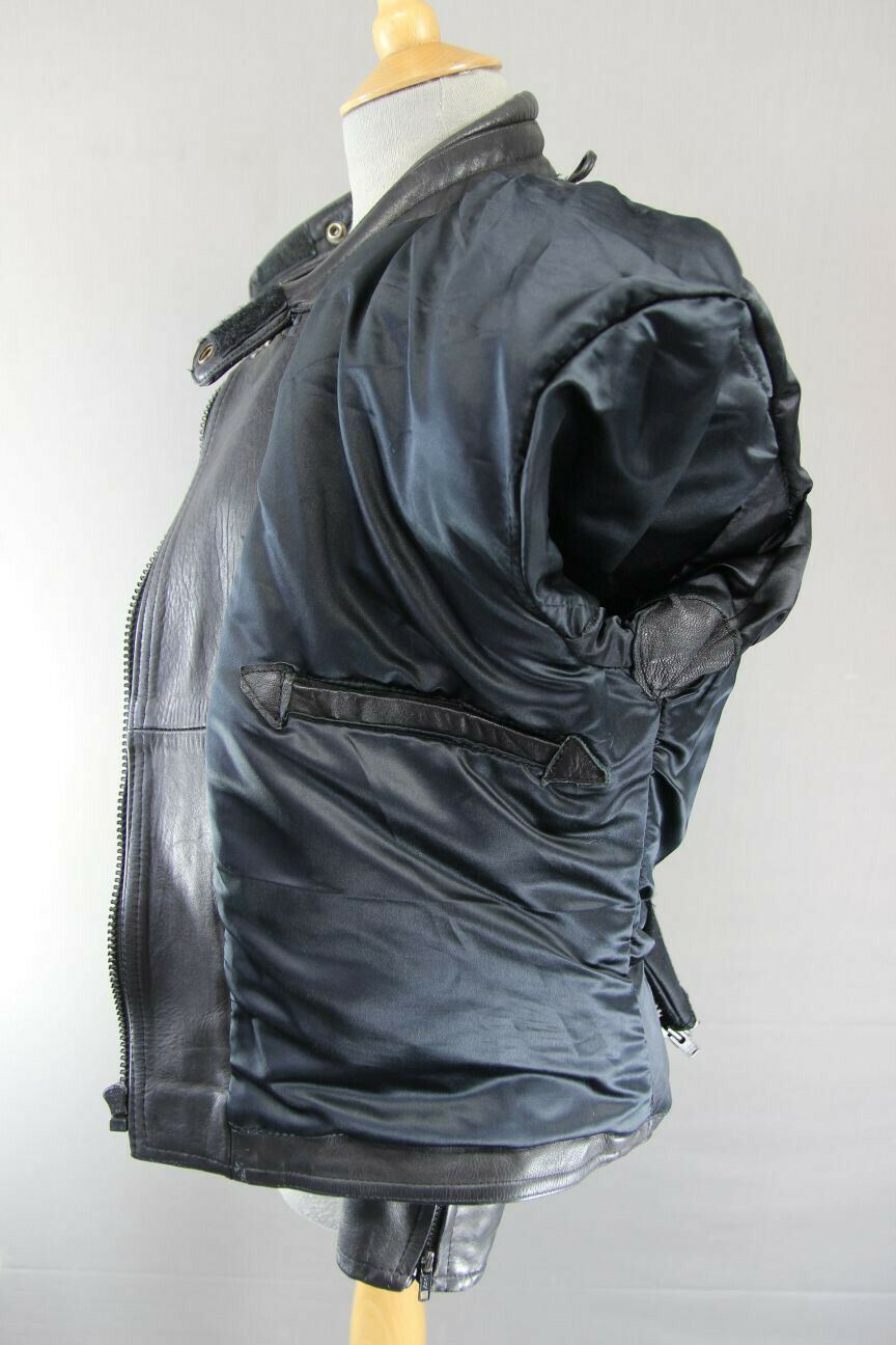 SUPERB QUALITY BLACK LEATHER SPORTEX A5 BIKER JACKET 36 INCH