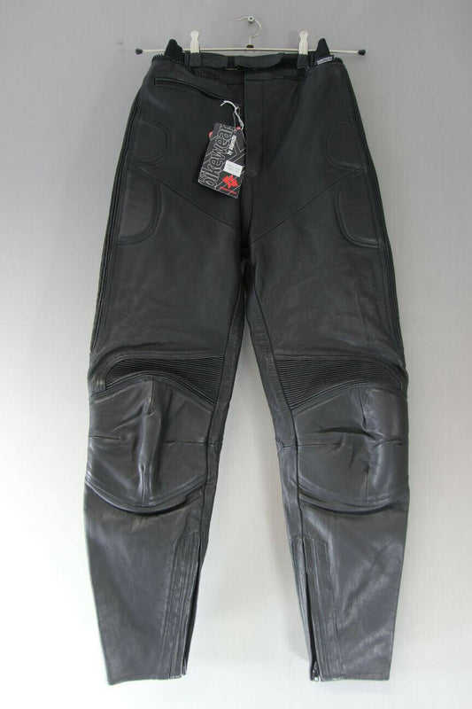 NEW WITH TAGS ADAMOTO BIKEWEAR BLACK LEATHER TROUSERS: WAIST 26"/INSIDE LEG 28"