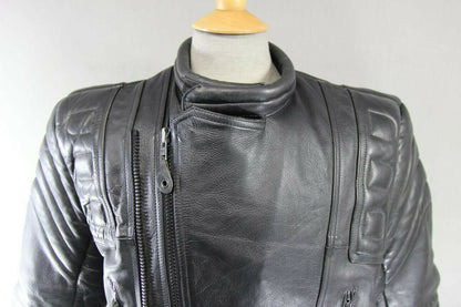 CLASSIC LONDON LEATHER COLLECTION BLACK BIKER JACKET 38 INCH/SMALL
