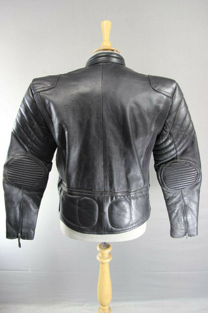 CLASSIC LONDON LEATHER COLLECTION BLACK BIKER JACKET 38 INCH/SMALL