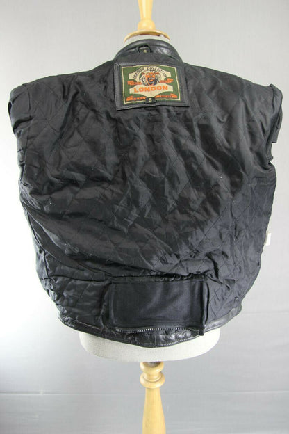 CLASSIC LONDON LEATHER COLLECTION BLACK BIKER JACKET 38 INCH/SMALL