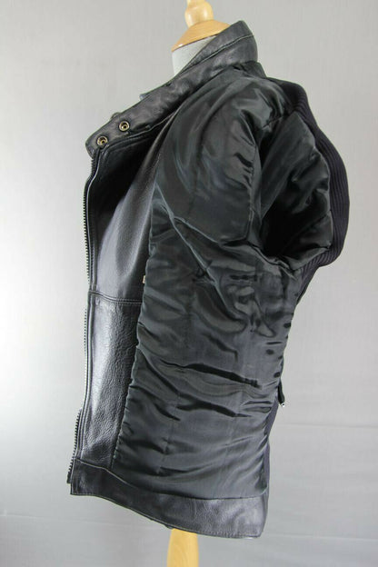 CLASSIC BRITISH MADE GEAR BLACK LEATHER BIKER JACKET: SIZE 14