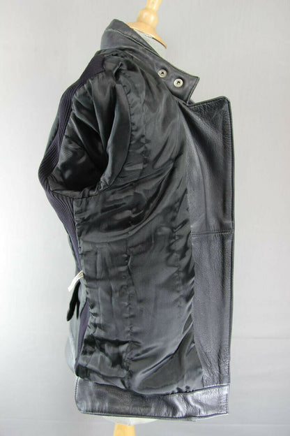 CLASSIC BRITISH MADE GEAR BLACK LEATHER BIKER JACKET: SIZE 14