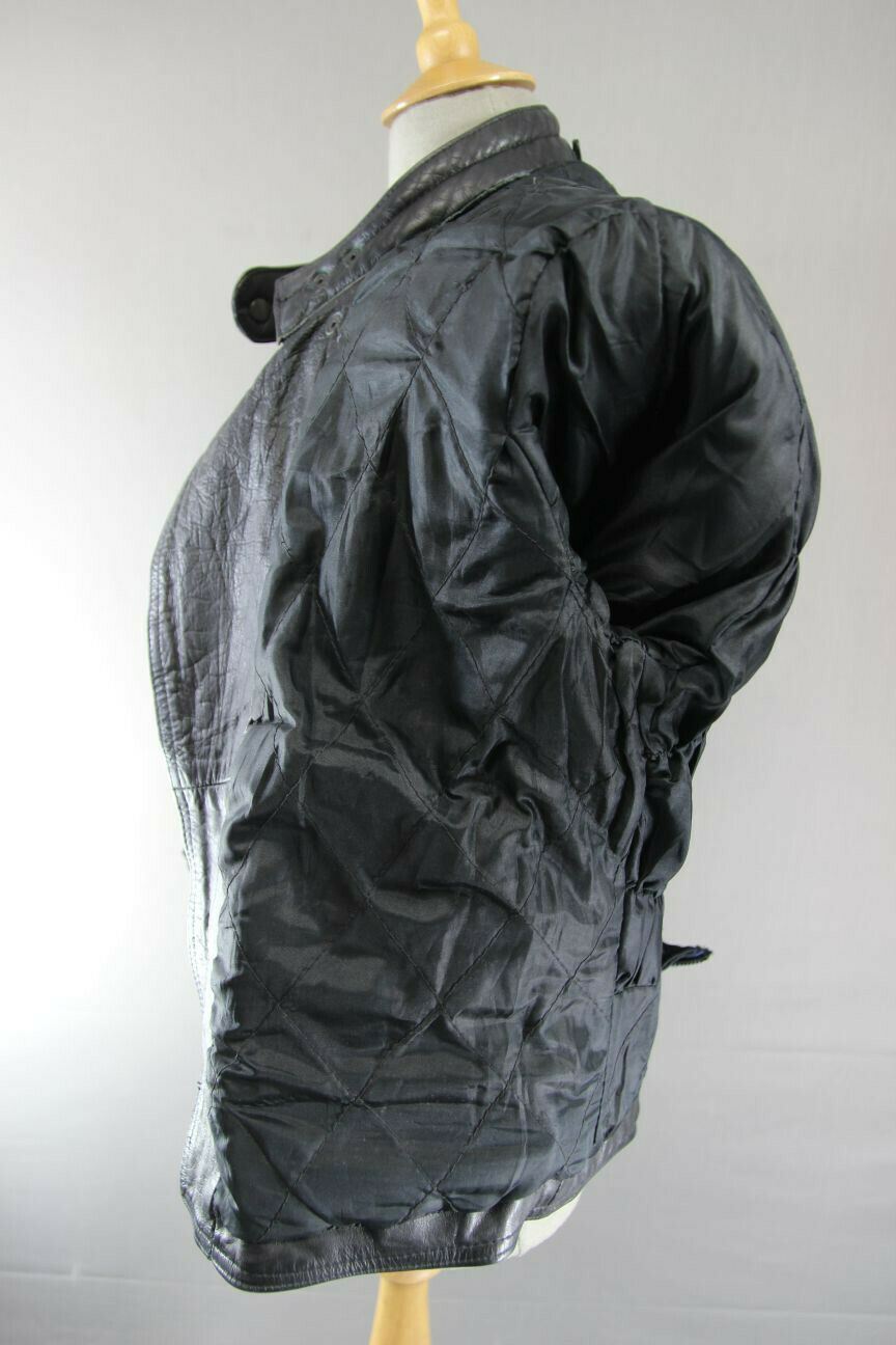 CLASSIC MERCURY STONES BLACK LEATHER BIKER JACKET 38 INCH