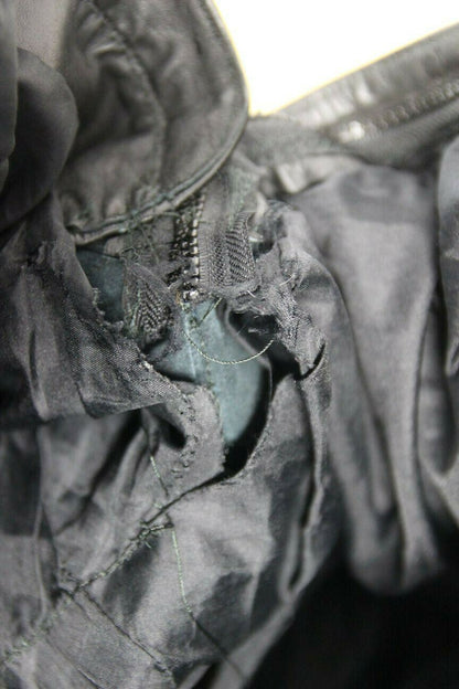 JT'S BLACK COWHIDE LEATHER BIKER TROUSERS SIZE 10: WAIST 24 IN/INSIDE LEG 28 IN